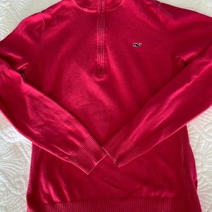 VGUC Vineyard Vines xs pink 1/4 zip sweater